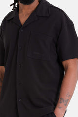 CREPE FABRIC SS SHIRT 25200-BLAC