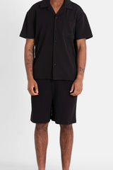 CREPE FABRIC SS SHORT 25201-BLAC