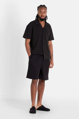 CREPE FABRIC SS SHORT 25201-BLAC