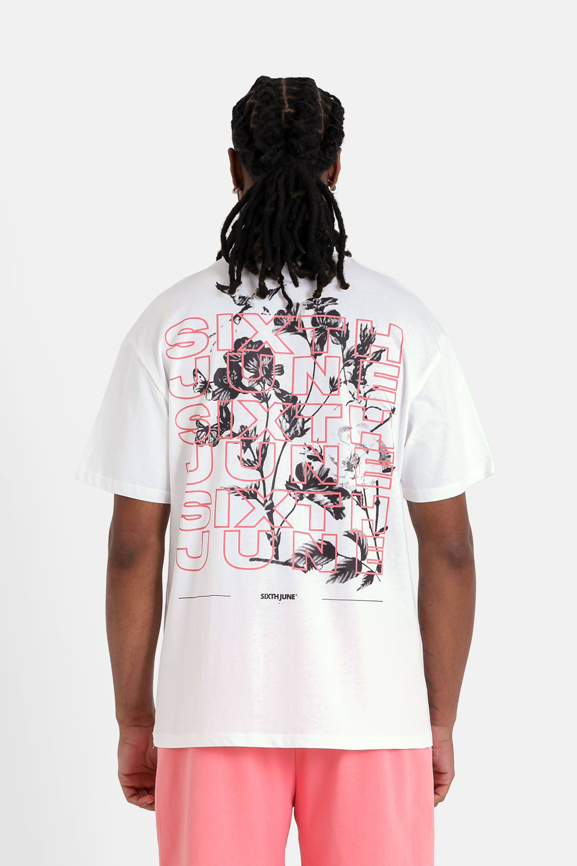 Flower SJ Square ss Tshirt  25206-WHIT