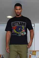 SS t-shirt print 25314-BLAC