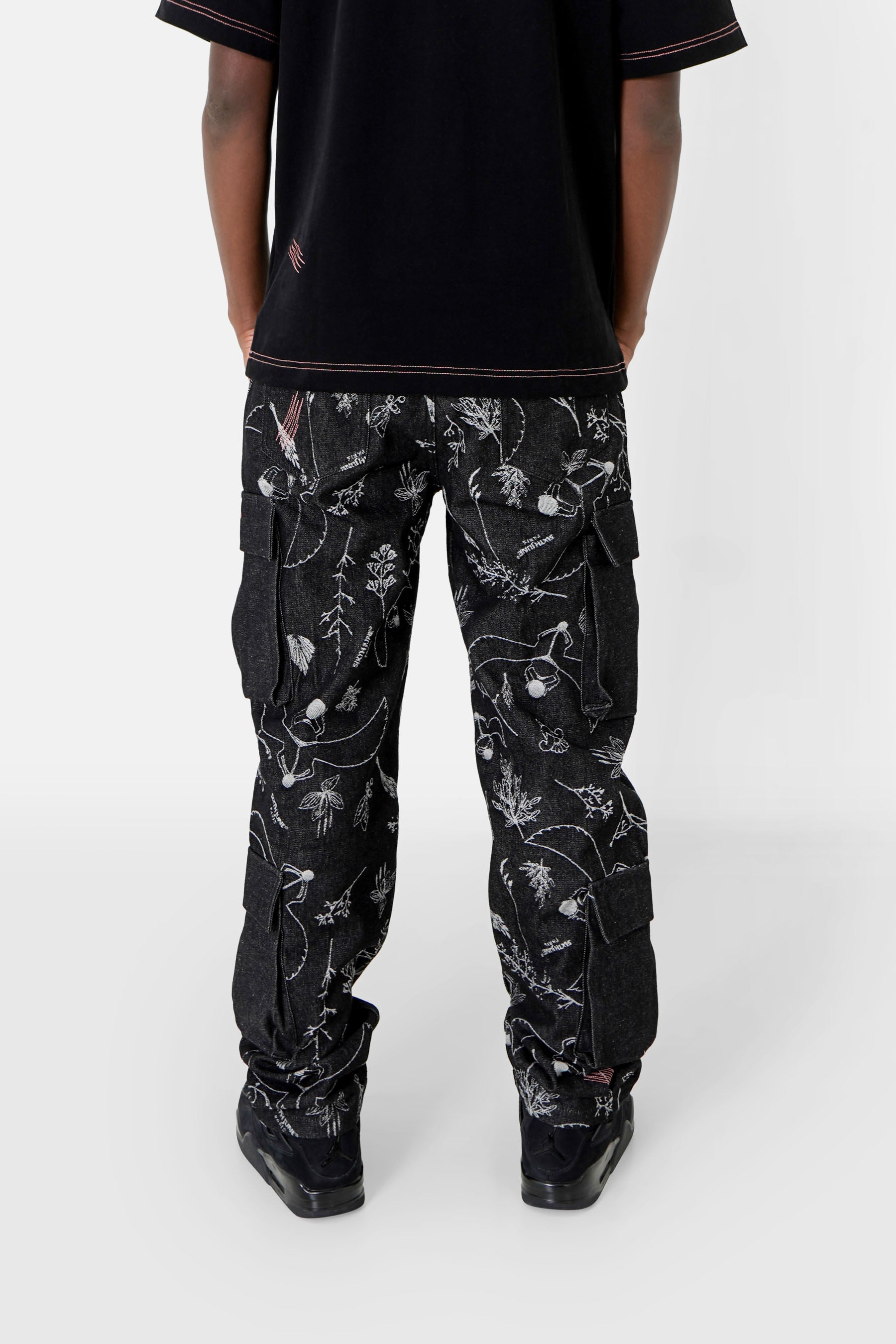 Cargo Denim Pants Royal Beetle Graphic 25501-BLAC