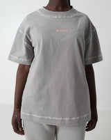 T-shirt Back Logo Print Embroidered Edges 25504-GREY