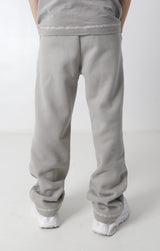 Joggers Front Logo Print Embroidered Edges 25505-GREY