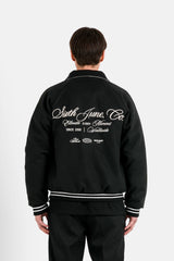 Jacket Varsity Calligraphy Embroidery 25592-BLAC