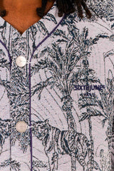 Sixth June Jungle Jacquard Tapestry Baseball Shirt 25639-NAVY