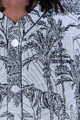 Sixth June Jungle Jacquard Tapestry Baseball Shirt 25639-NAVY