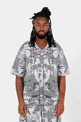 Sixth June Jungle Jacquard Tapestry Baseball Shirt 25639-NAVY