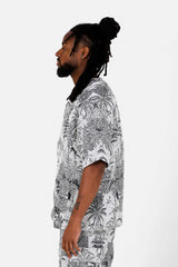 Sixth June Jungle Jacquard Tapestry Baseball Shirt 25639-NAVY