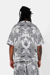 Sixth June Jungle Jacquard Tapestry Baseball Shirt 25639-NAVY