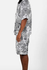 Sixth June Jungle Jacquard Tapestry Modular Cargo Shorts 25640-NAVY