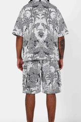 Sixth June Jungle Jacquard Tapestry Modular Cargo Pants 25640-NAVY