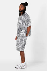 Sixth June Jungle Jacquard Tapestry Modular Cargo Pants 25640-NAVY