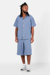 All Over Heart Denim Shirt 25655-LBLU
