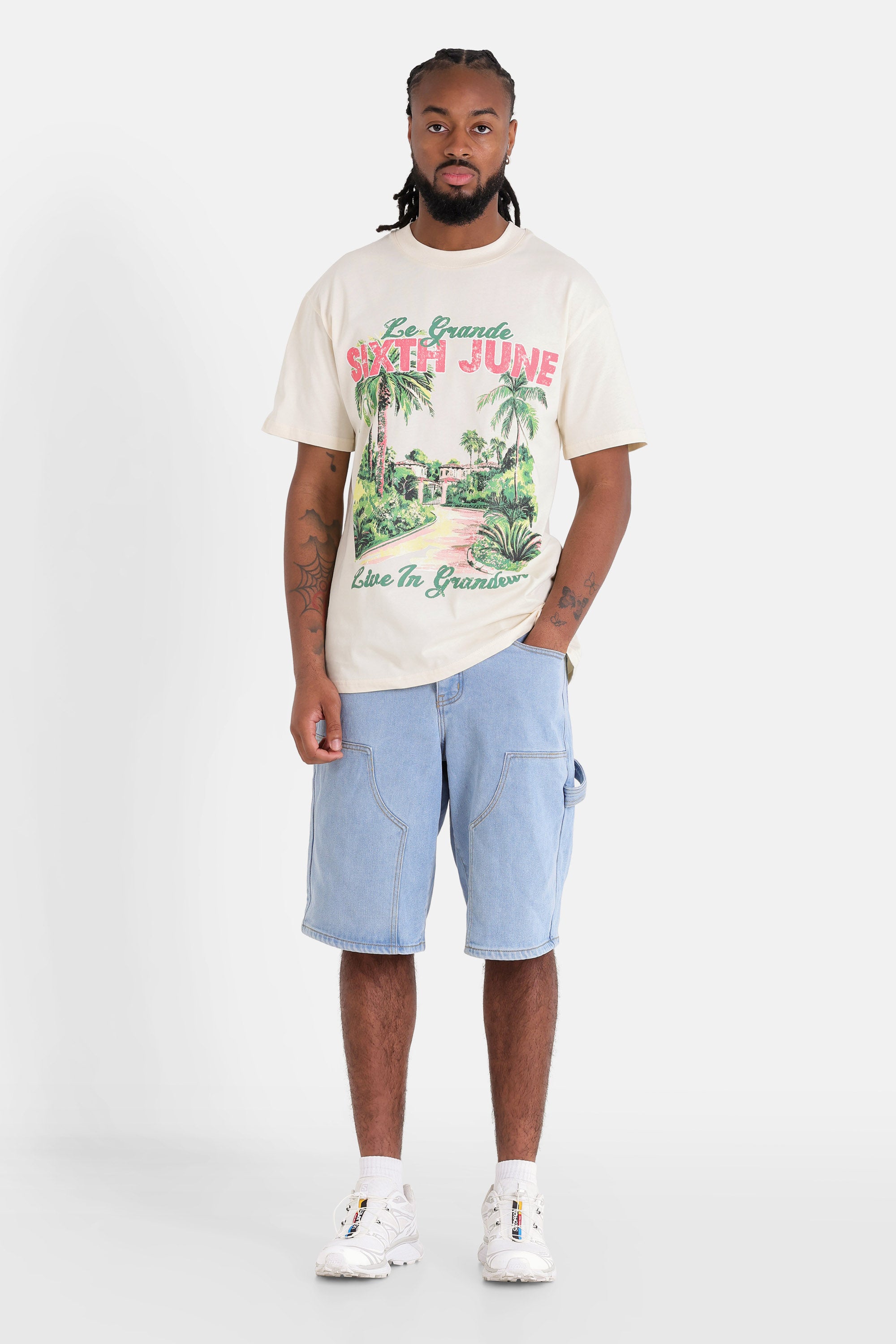 Life in Grandeur ss Tshirt 25677-BEIG