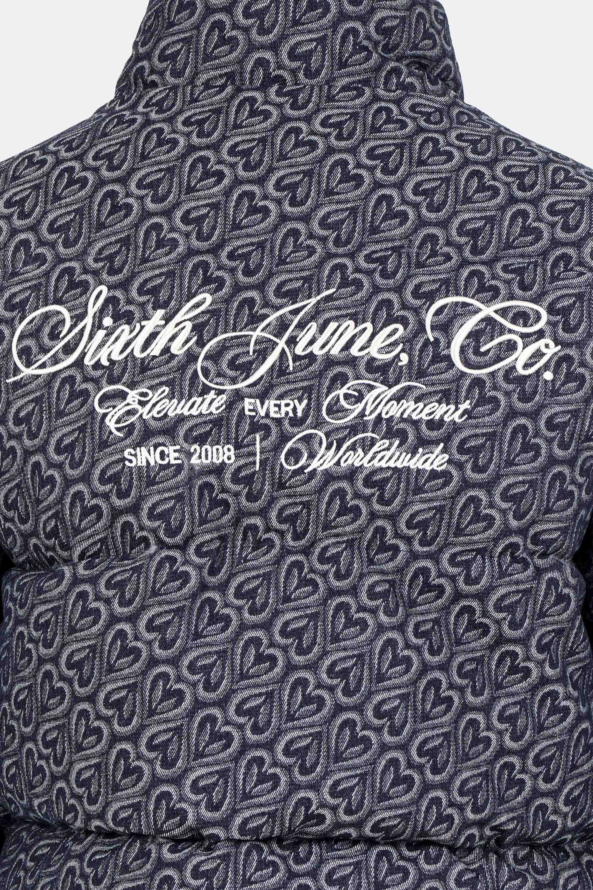 Denim Heart Pattern Sixth June Puffer 25713-DBLU