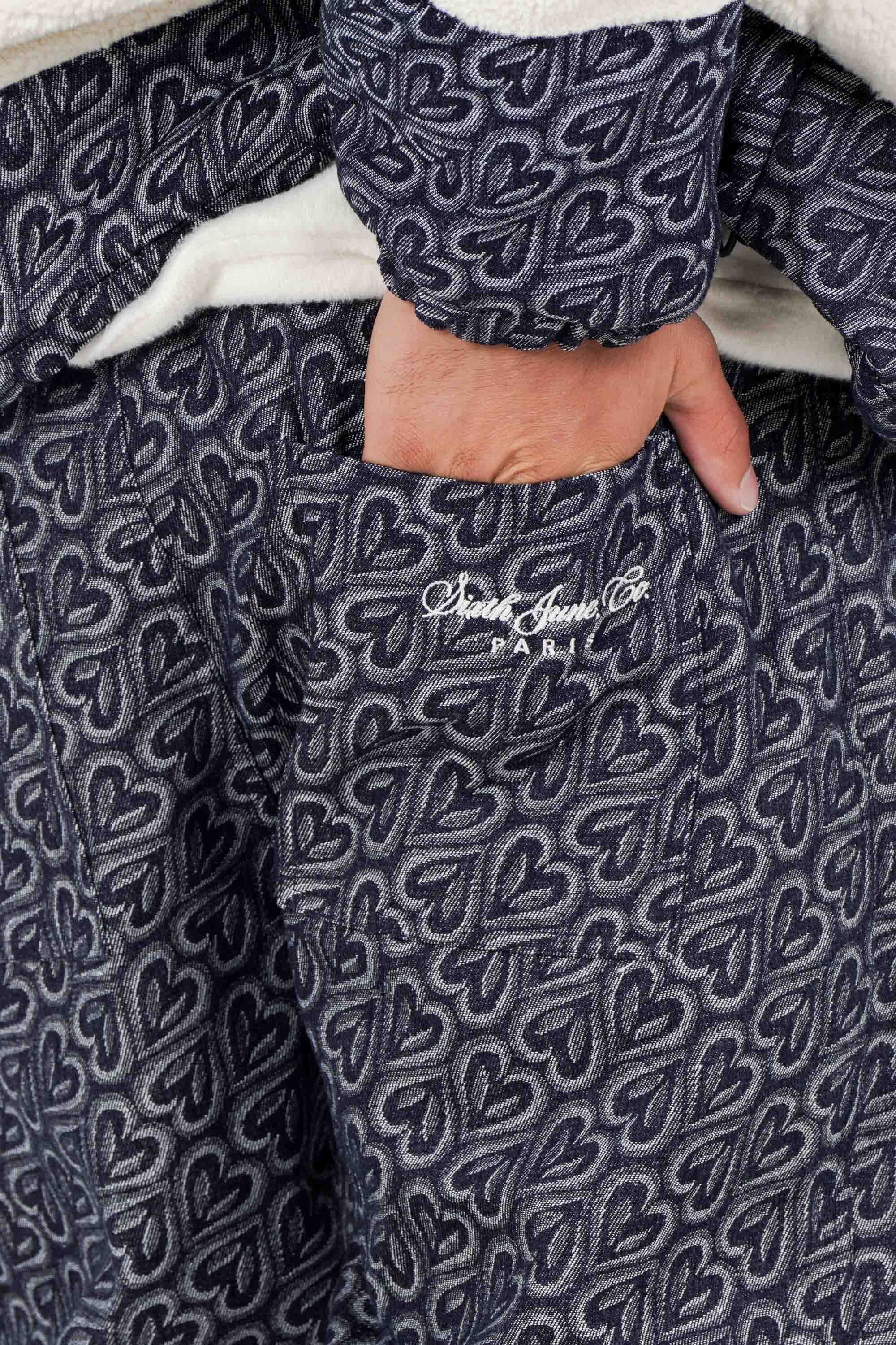 Denim Heart Pattern Sixth June Jeans 25714-DBLU