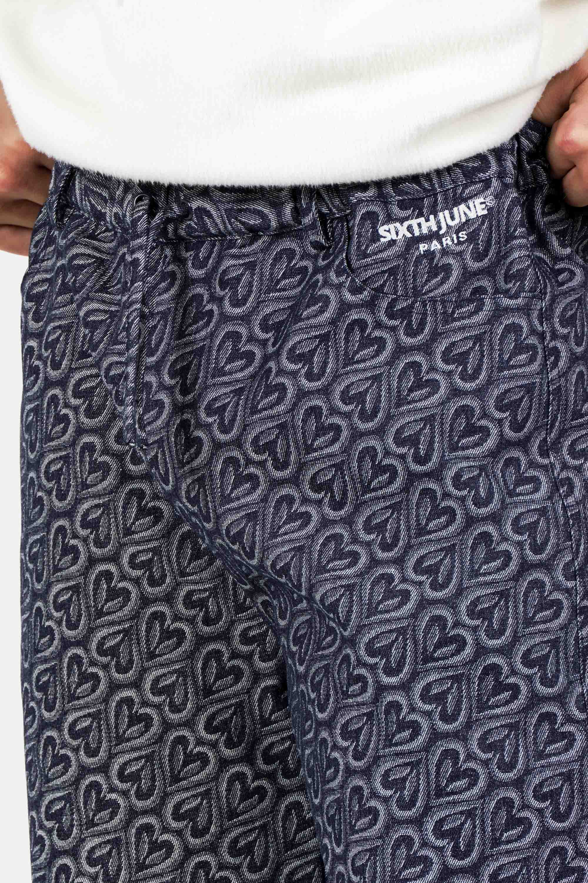 Denim Heart Pattern Sixth June Jeans 25714-DBLU