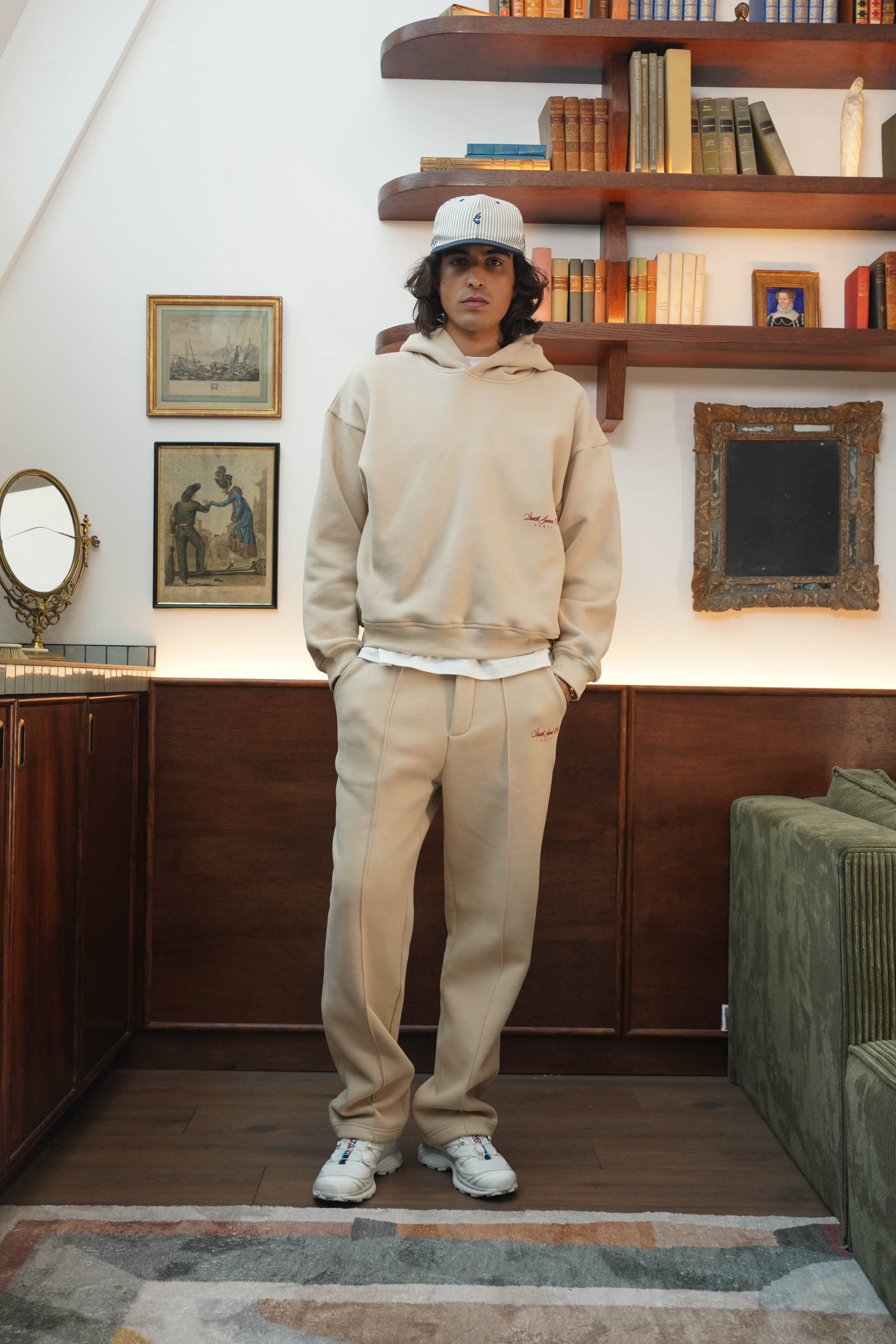 The Key Sixth June Signature Print Hoodie 25716-BEIG