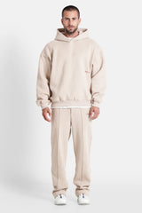 The Key Sixth June Signature Print Hoodie 25716-BEIG