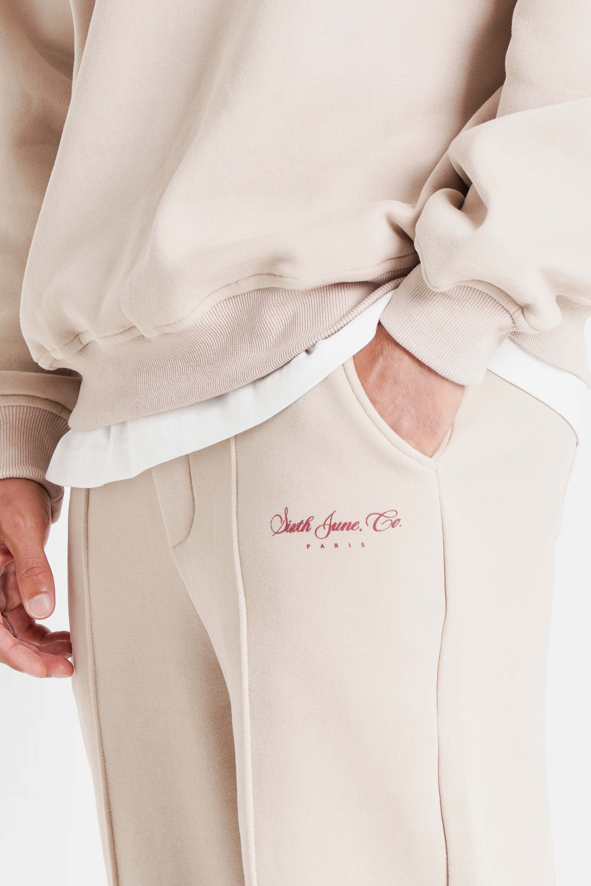 Sixth June Signature Print Joggers 25717-BEIG