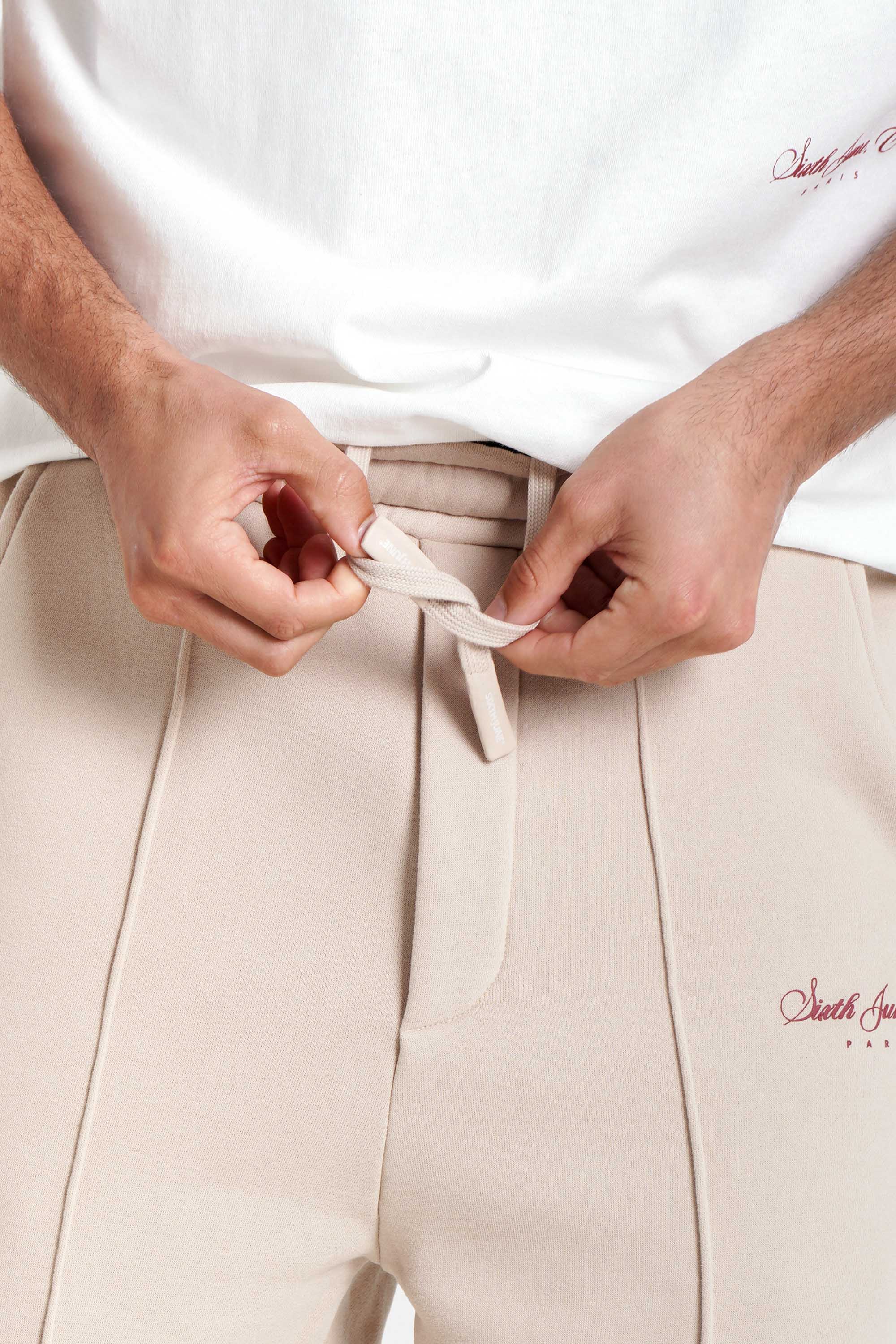 Sixth June Signature Print Joggers 25717-BEIG