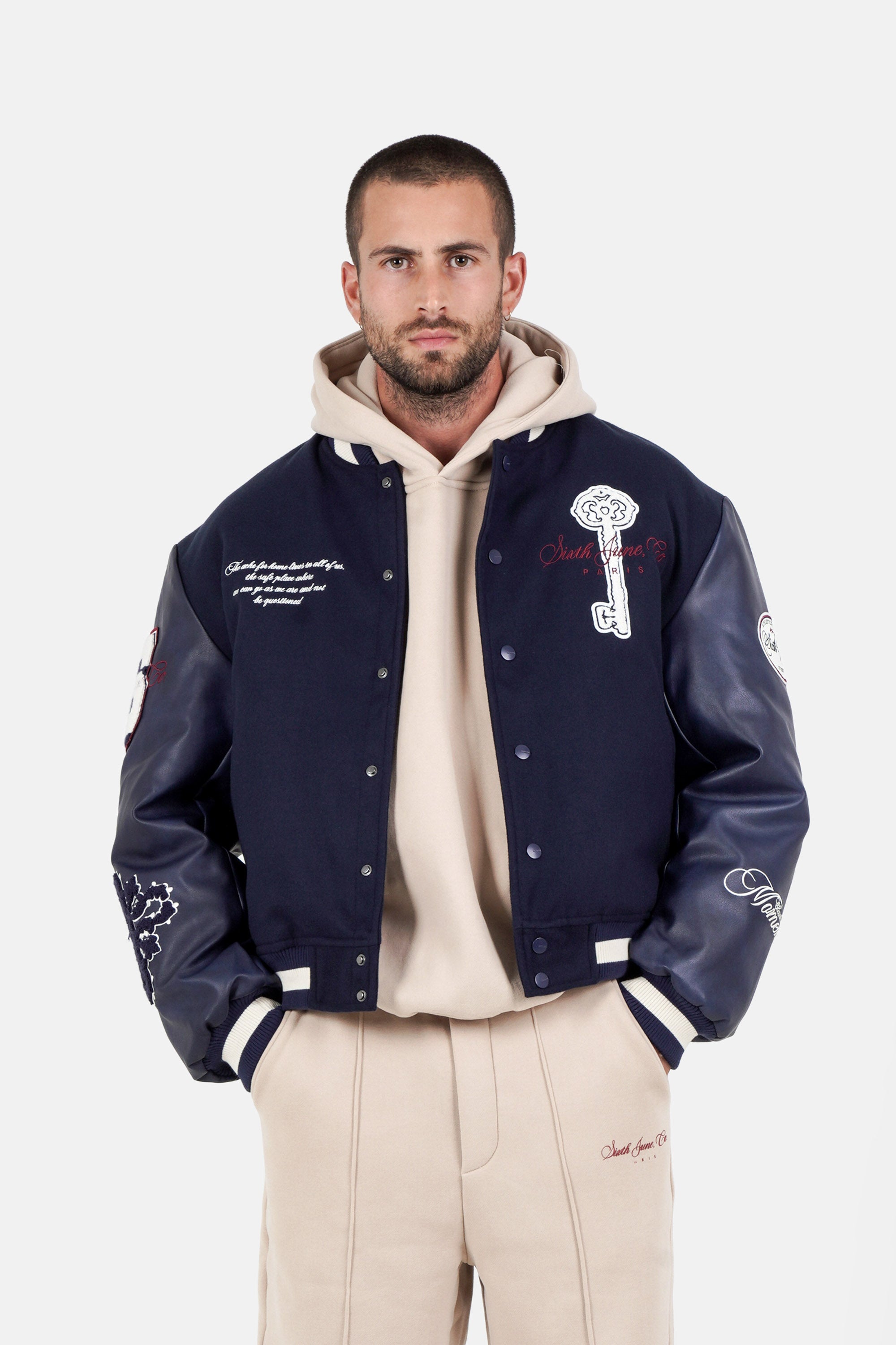 Maison Sixth June Varsity Jacket 25725-NAVY