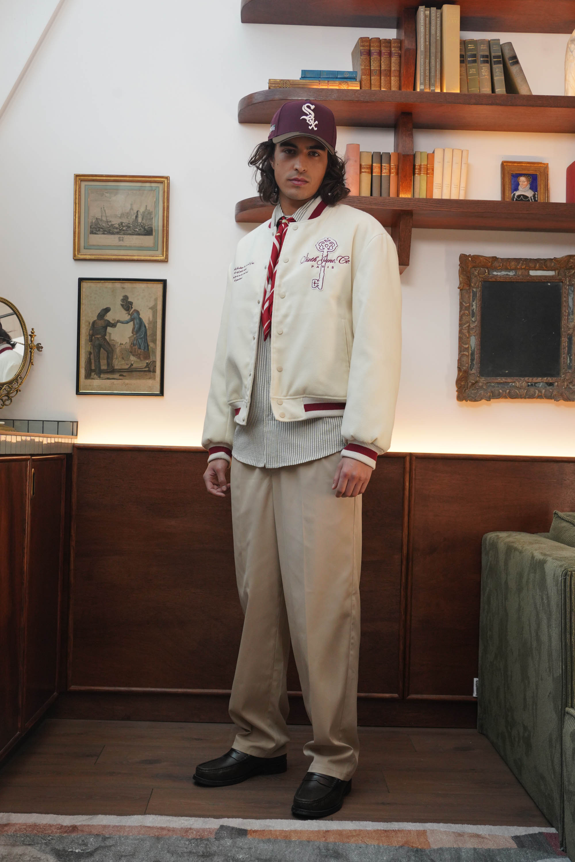 The Key Sixth June Varsity Jacket 25726-BEIG