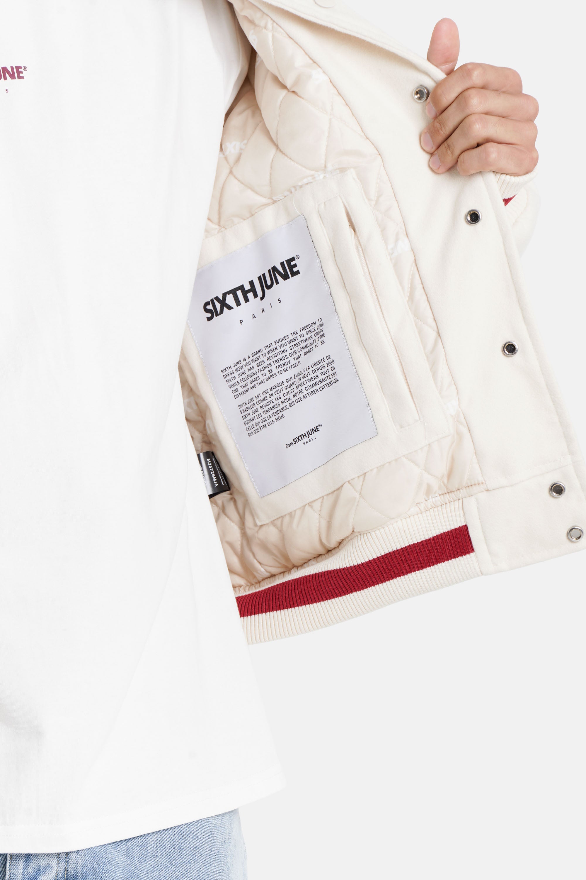 The Key Sixth June Varsity Jacket 25726-BEIG