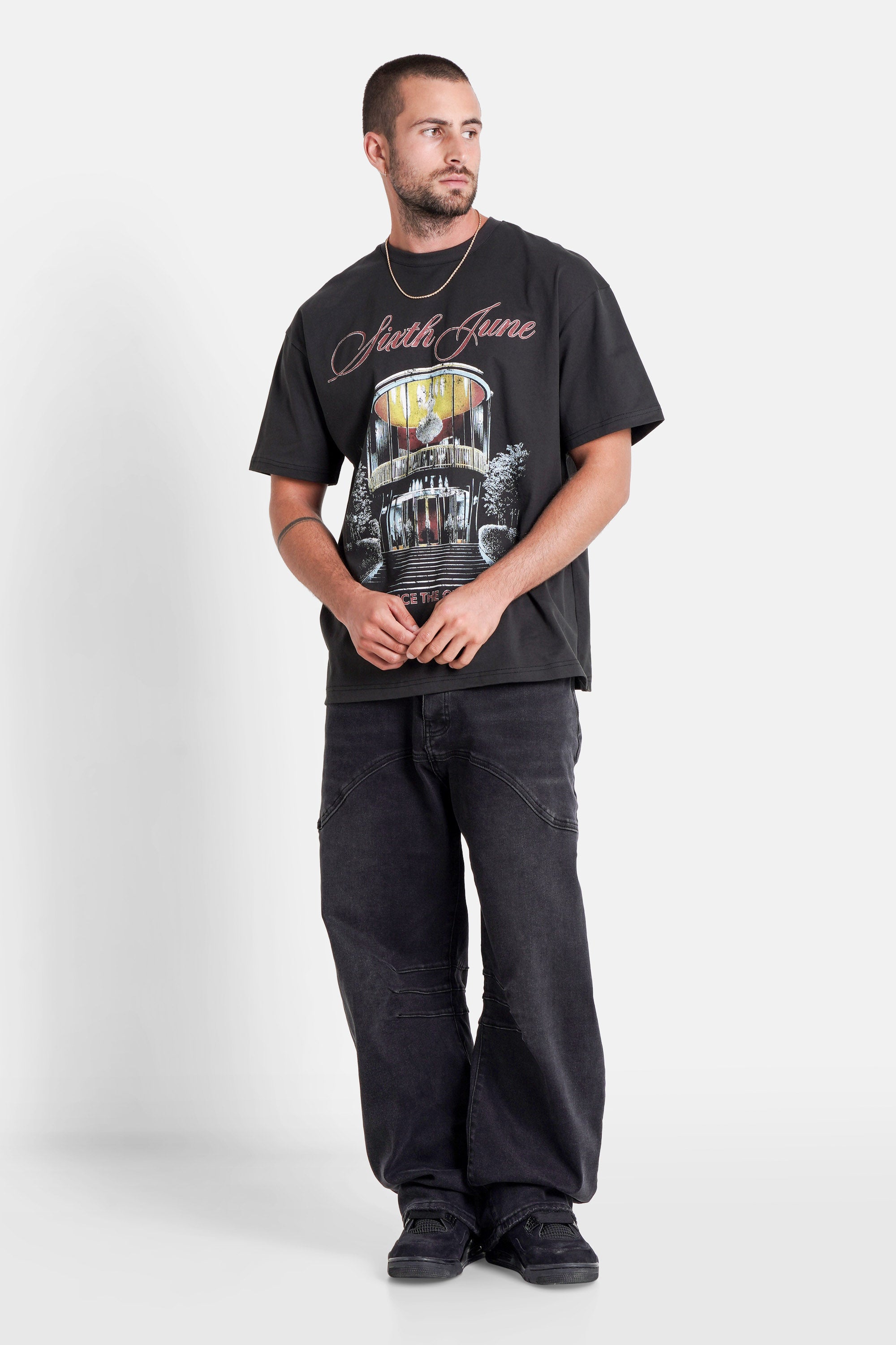 Sixth June Casino Mafia Party Print ss Tshirt 25728-SBLA