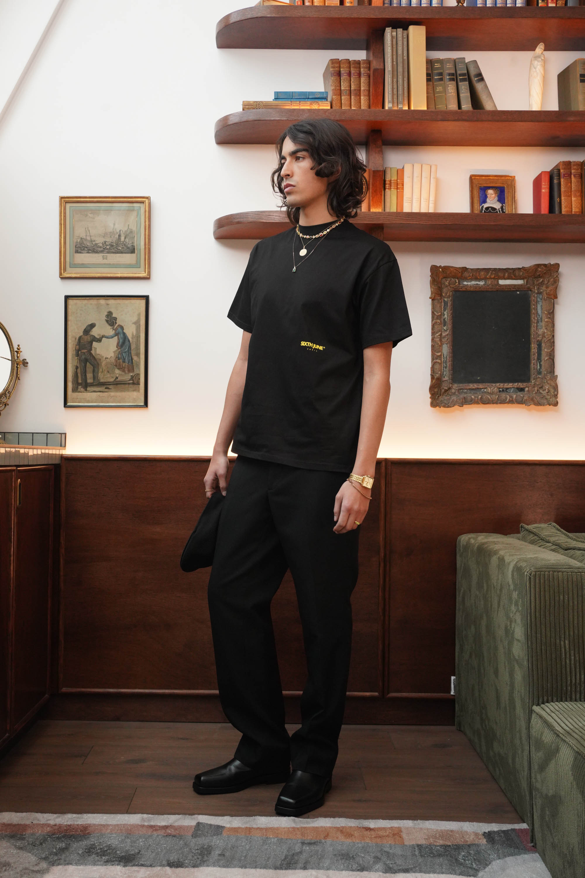 Sixth June Parisian Apartment Eiffel Tower Sunset  ss Tshirt 25730-BLAC