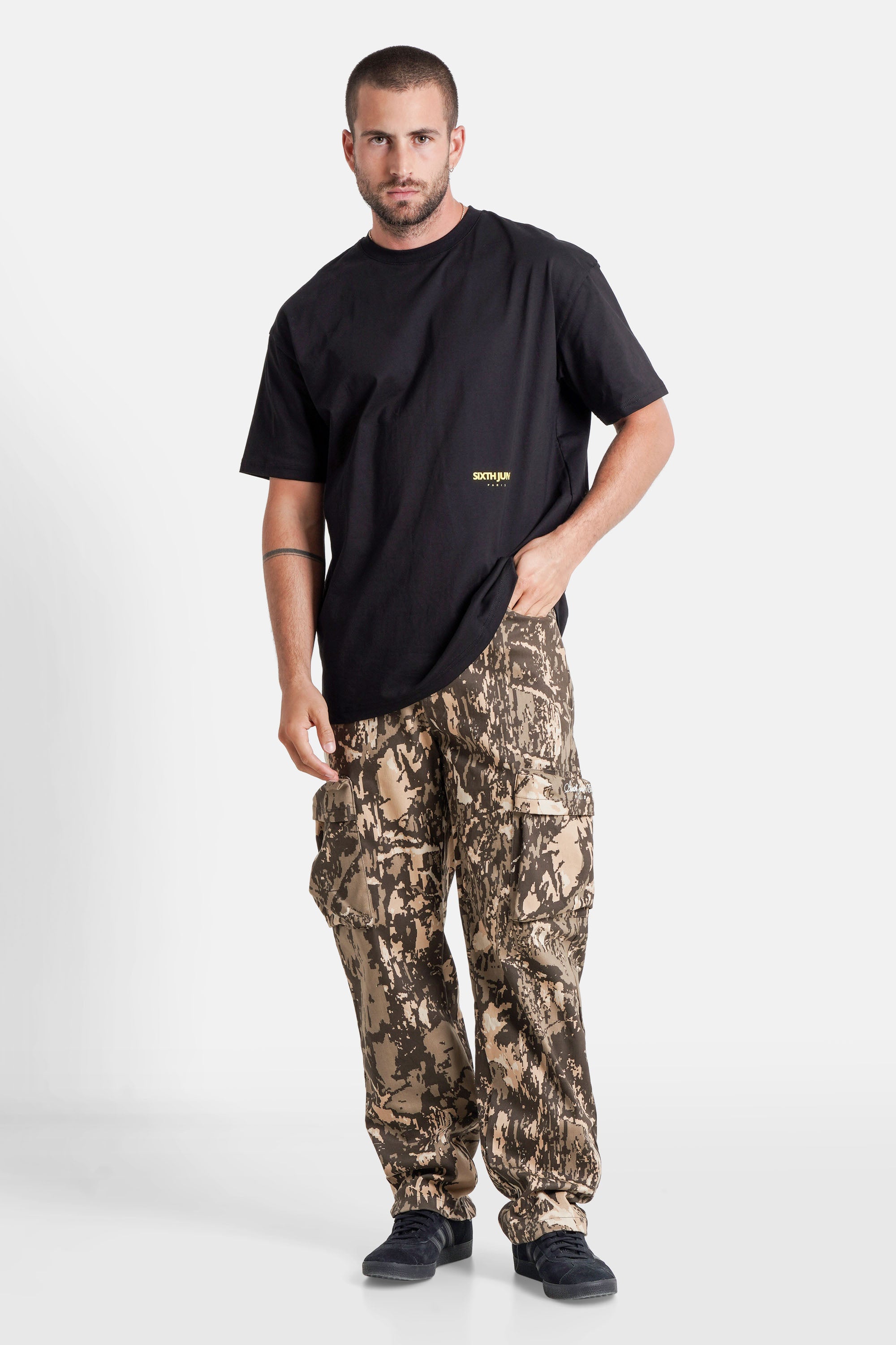 Sixth June Parisian Apartment Eiffel Tower Sunset  ss Tshirt 25730-BLAC