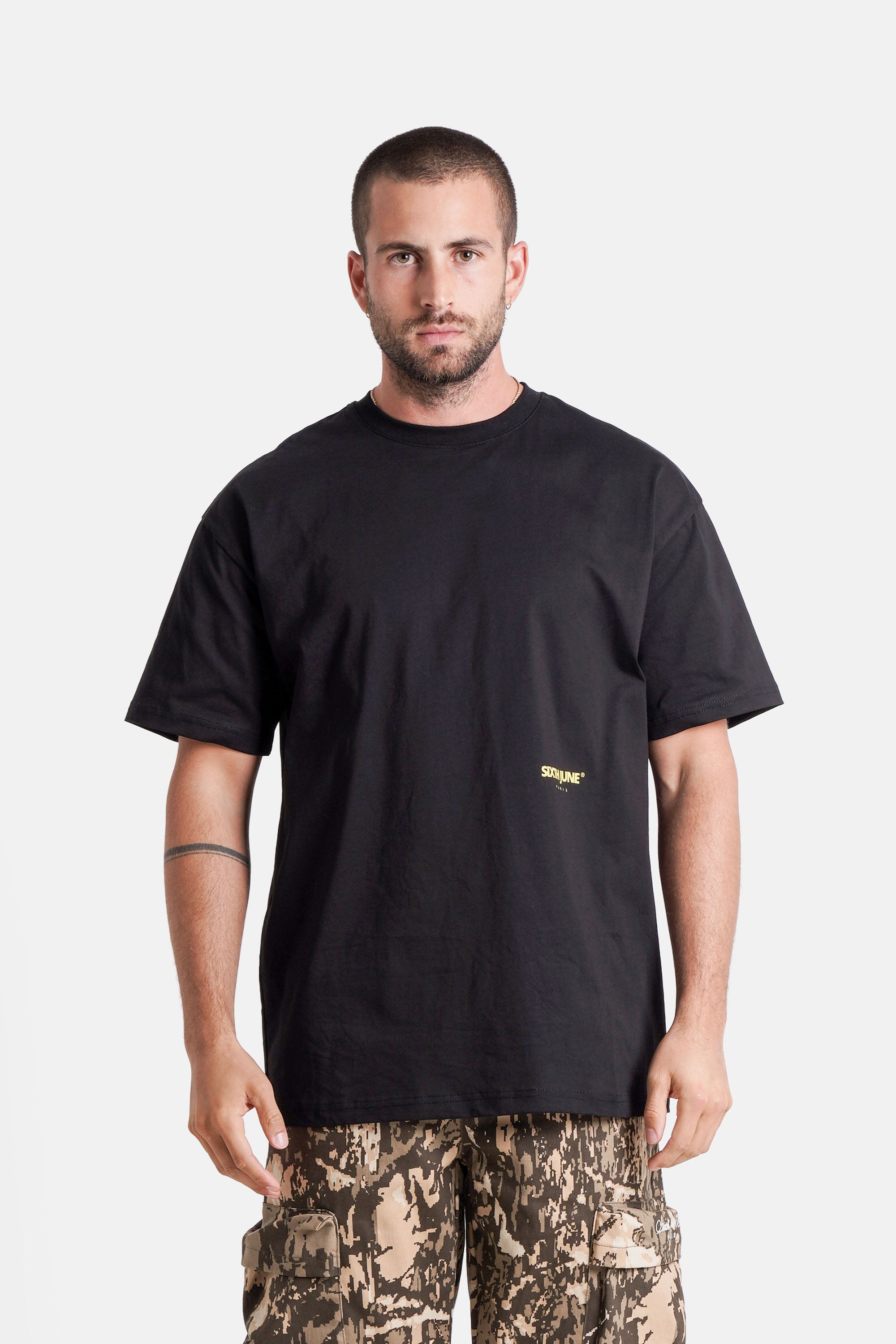 Sixth June Parisian Apartment Eiffel Tower Sunset  ss Tshirt 25730-BLAC