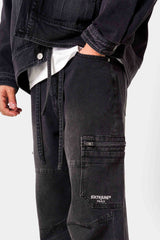 Sixth June Cargo Baggy Denim Jeans 25762-BLAC