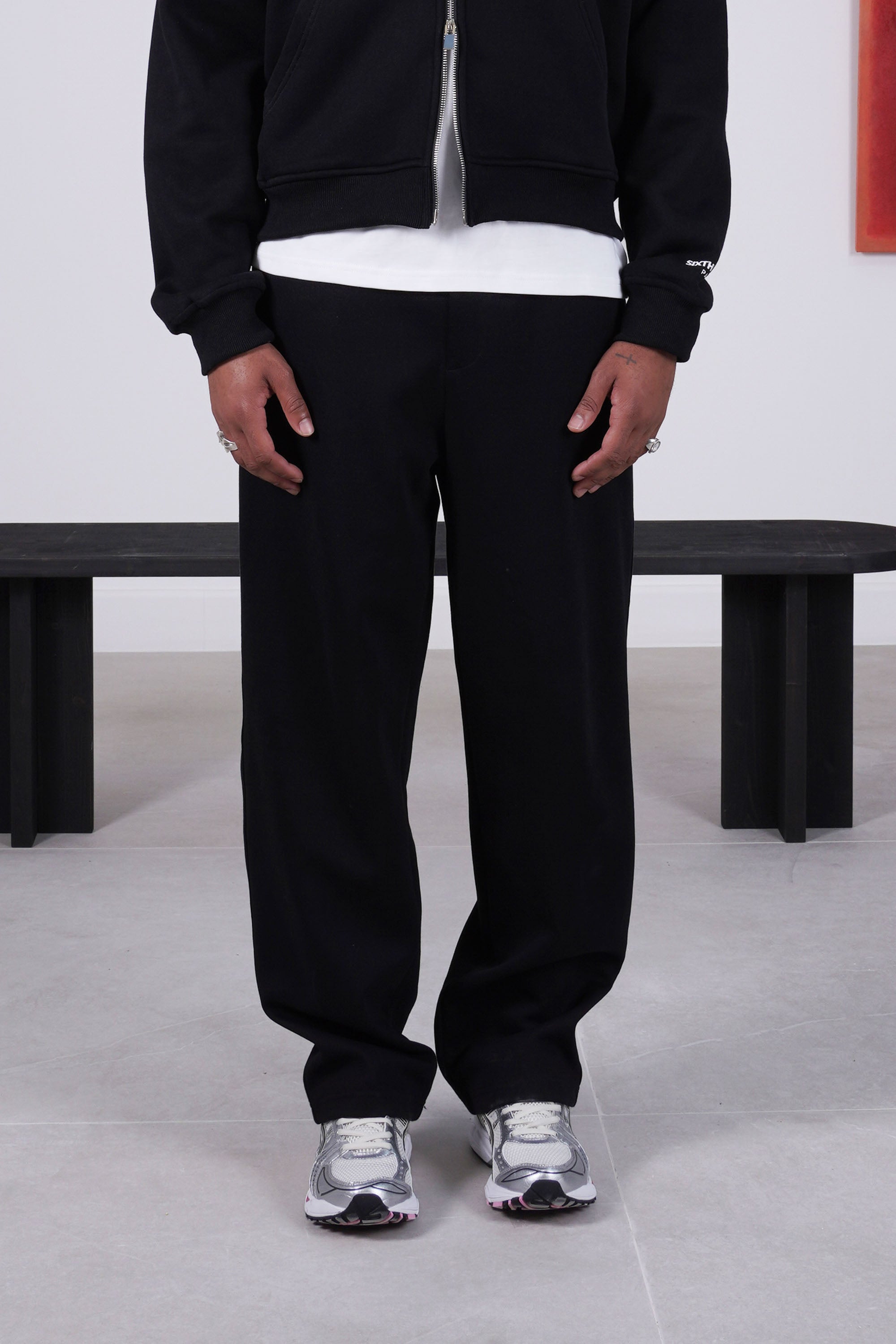Sixth June Essential Oversize Heavy Fluid Joggers 25809-BLAC