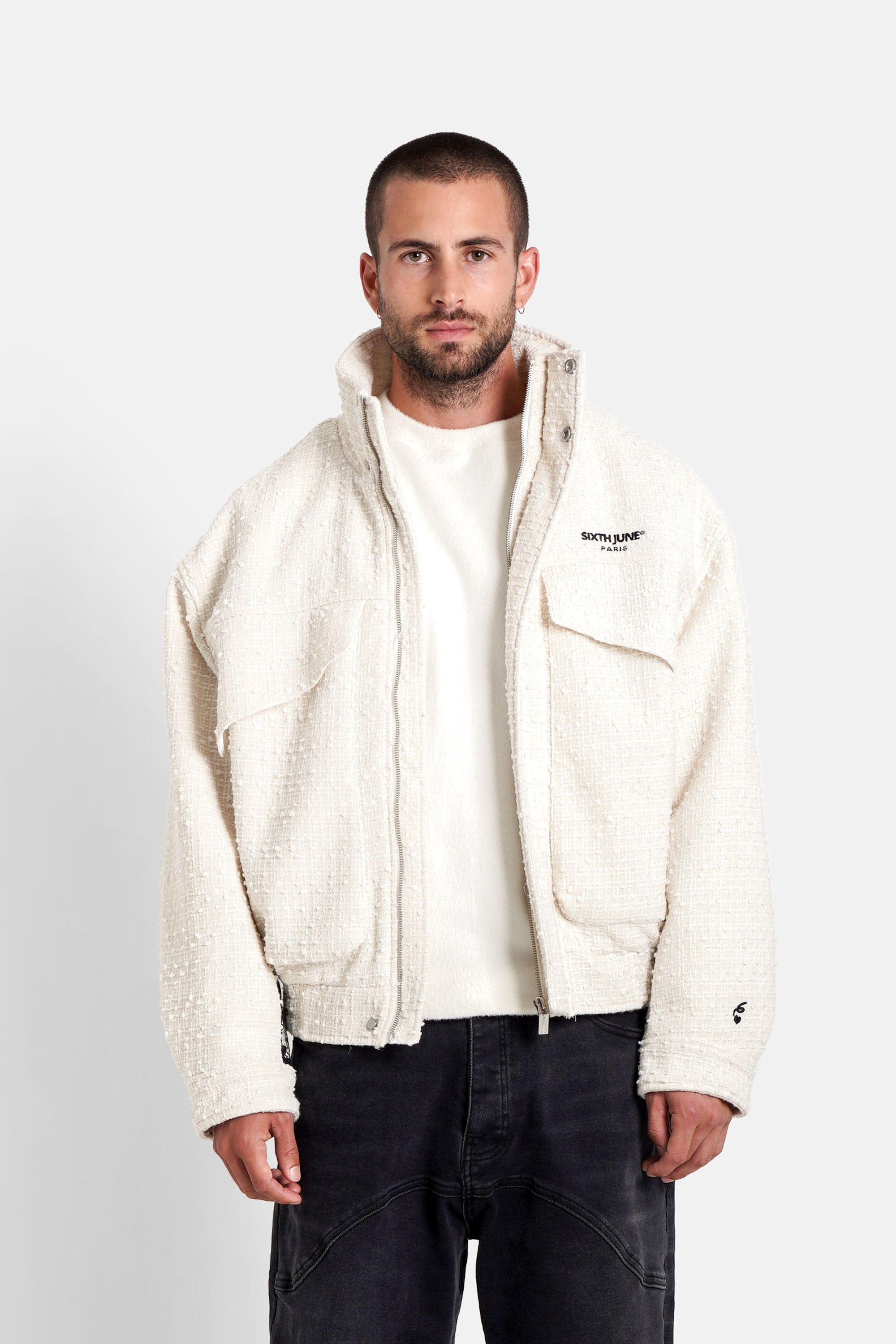 Sixth June Dual Graphic Textured Jacket 25819-BEIG