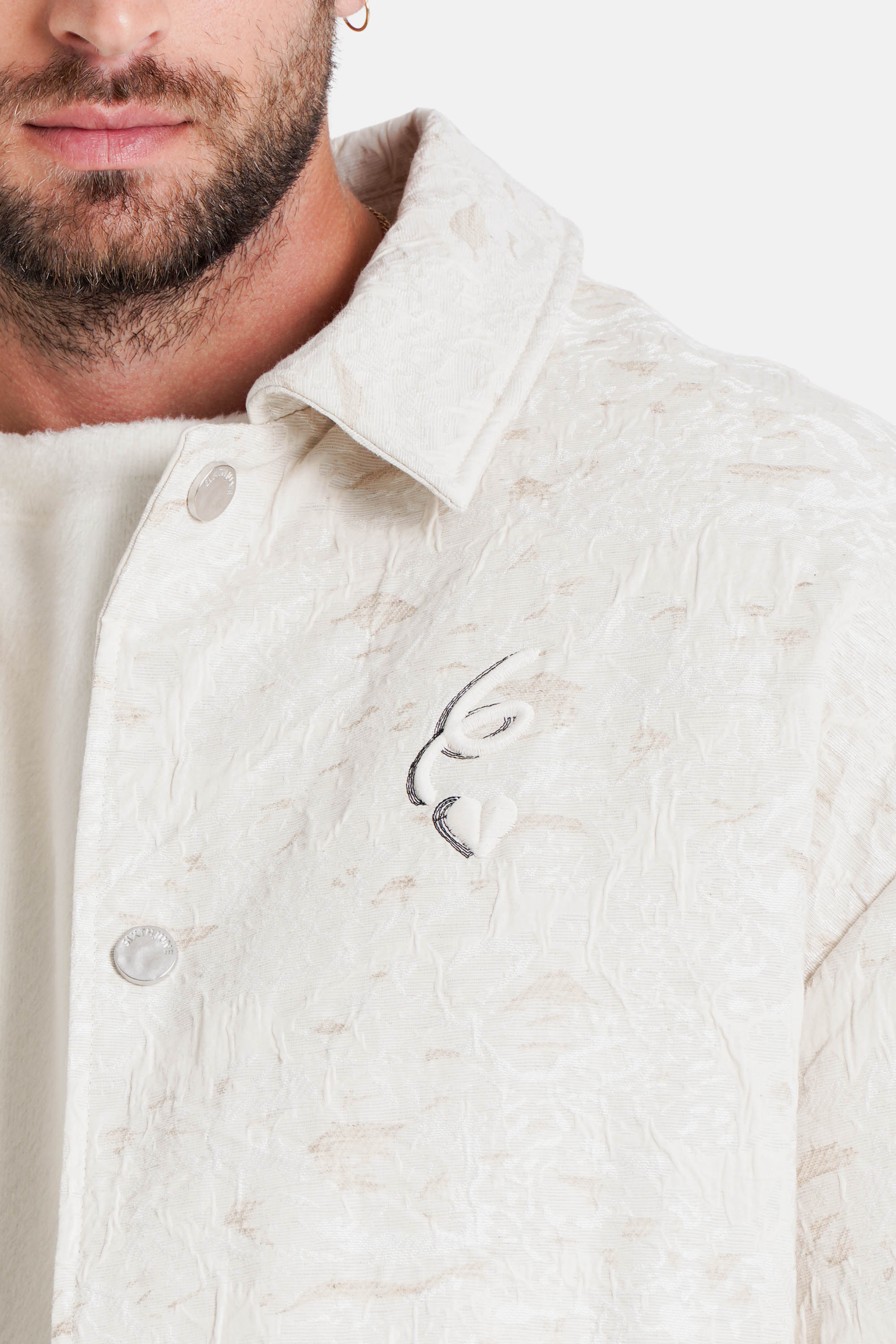 Sixth June Graphic and Textured Jacket 25820-BEIG