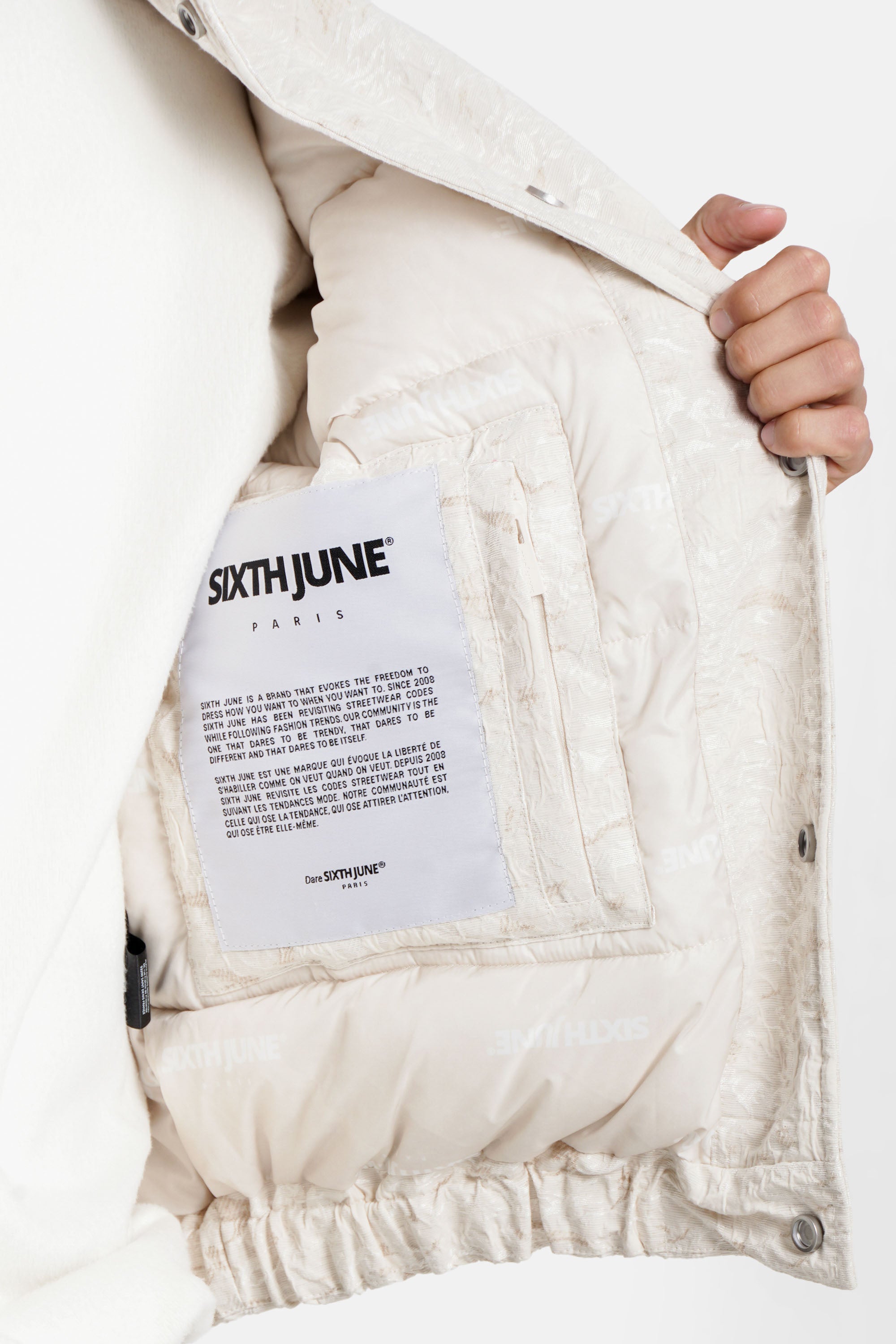 Sixth June Graphic and Textured Jacket 25820-BEIG