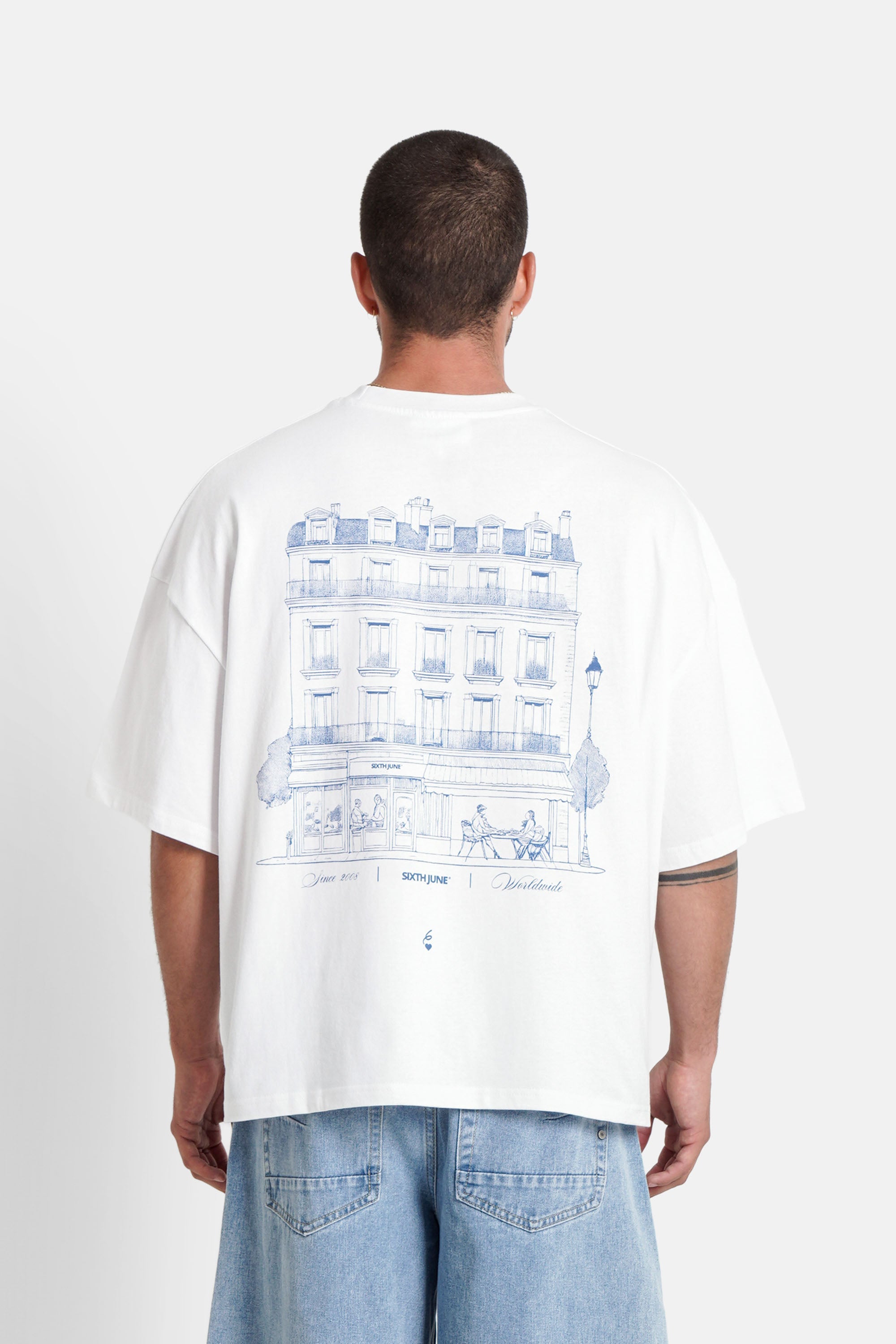 Sixth June Parisian Building Print Tshirt 25851-WHIT