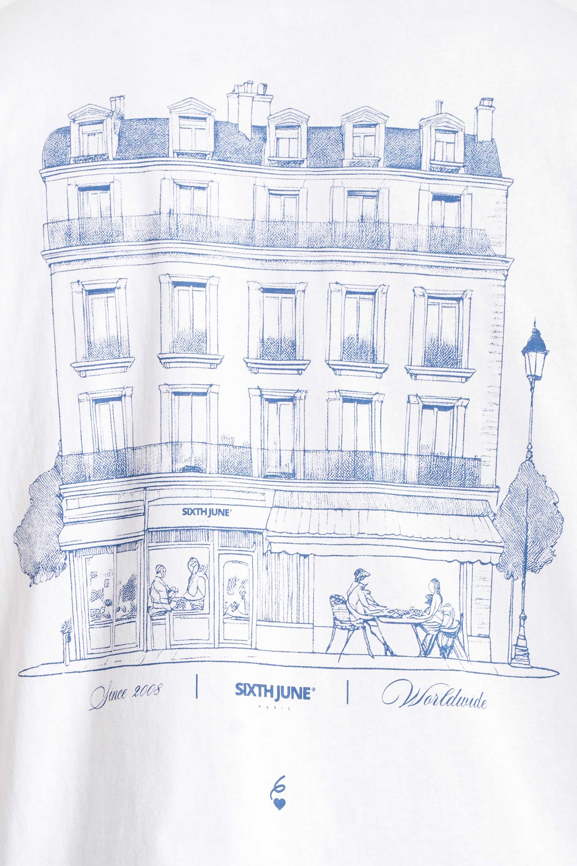 Sixth June Parisian Building Print Tshirt 25851-WHIT
