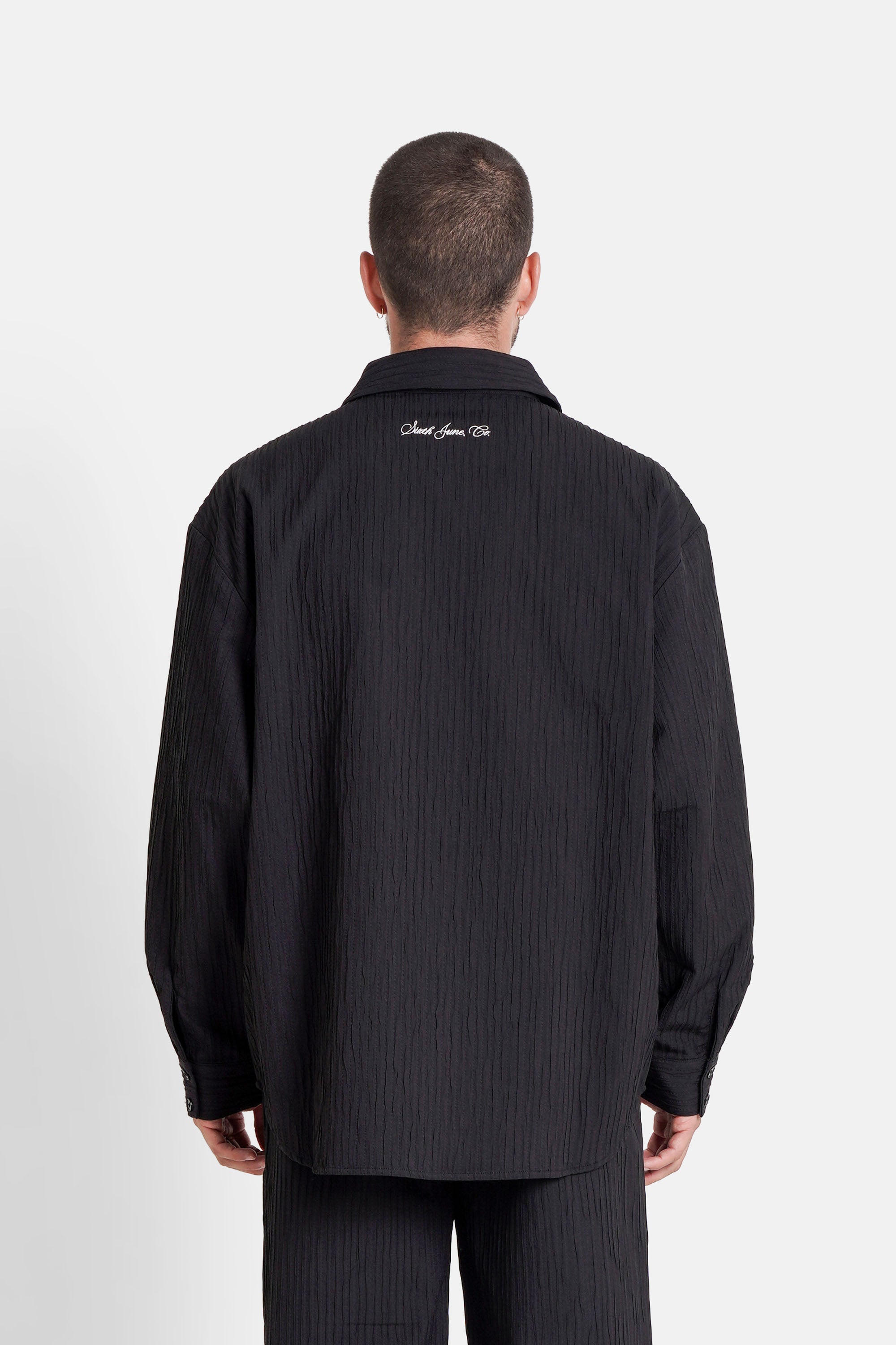 Sixth June Signature Back Embrodery Textured Shirt 25854-BLAC