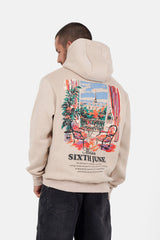 Sixth June Parisian Apartment Eiffel Tower View Print Hoodie 25861-BEIG