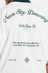 Never Stop Dreaming Sixth June Back Embroidery ss Tshirt 25868-WHIT
