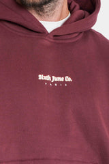 Vibes Never Lie Sixth June Back Retro Print Hoodie 25875-BURG