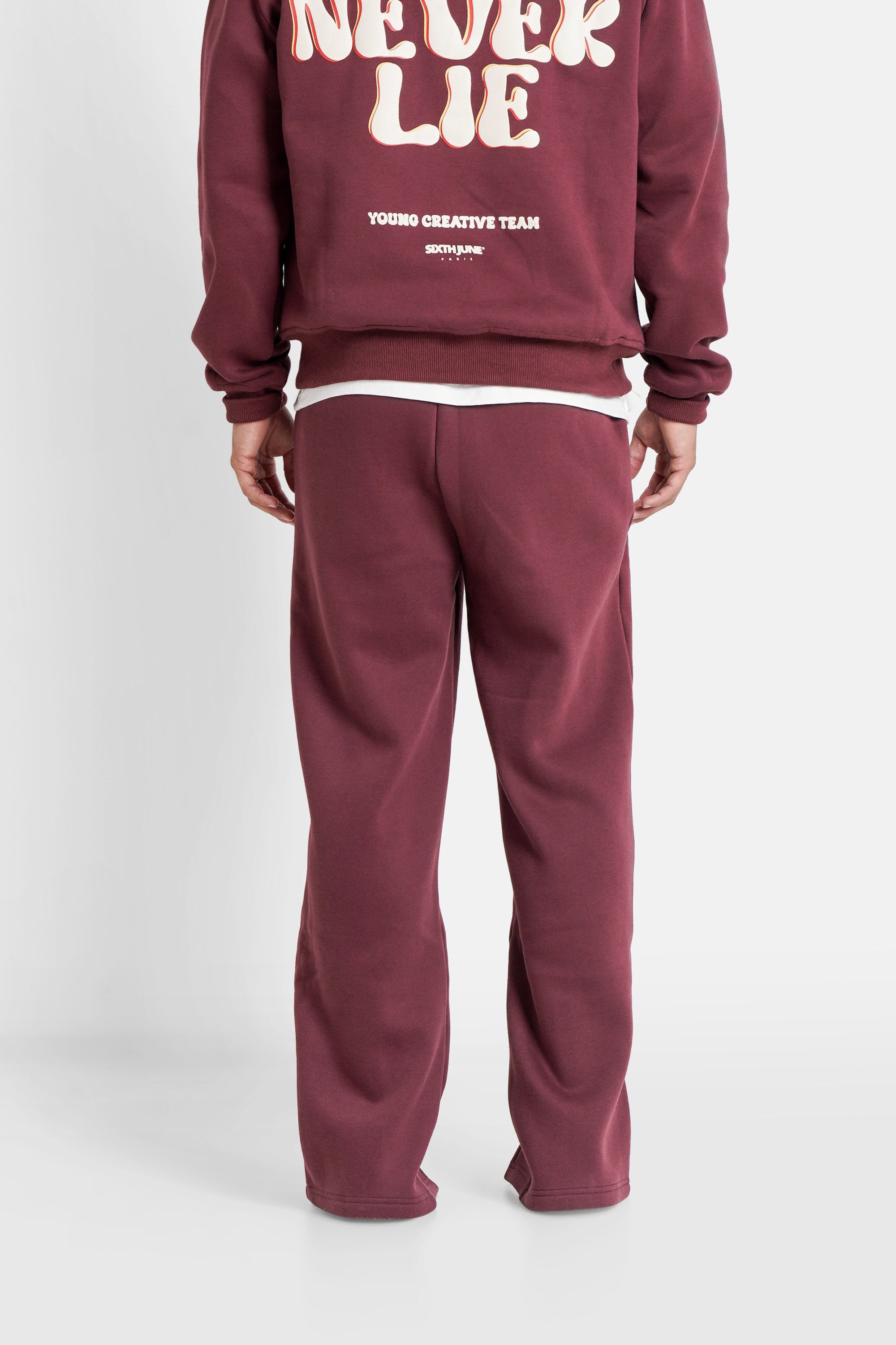 Vibes Never Lie Sixth June Retro Print Joggers 25876-BURG