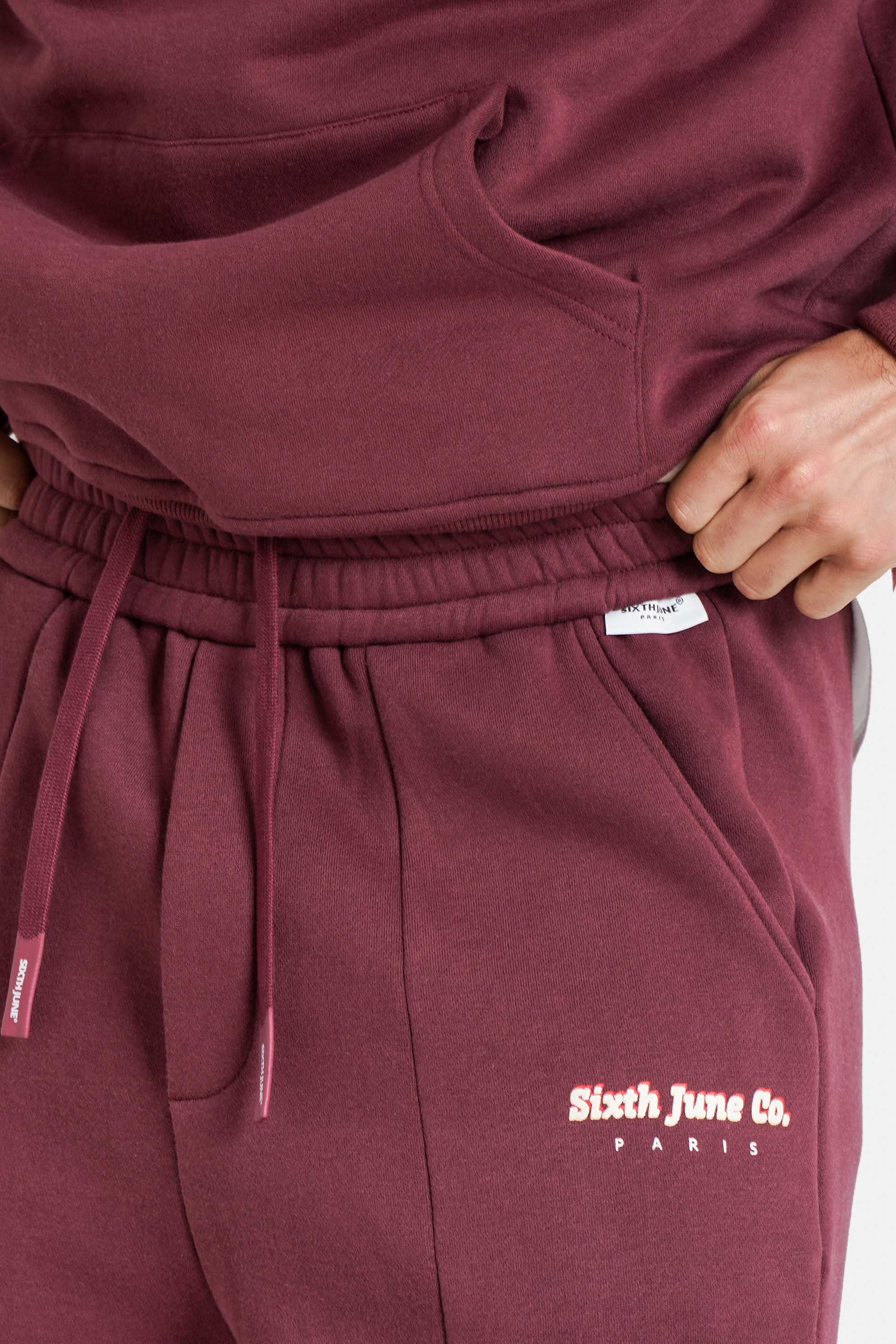 Vibes Never Lie Sixth June Retro Print Joggers 25876-BURG