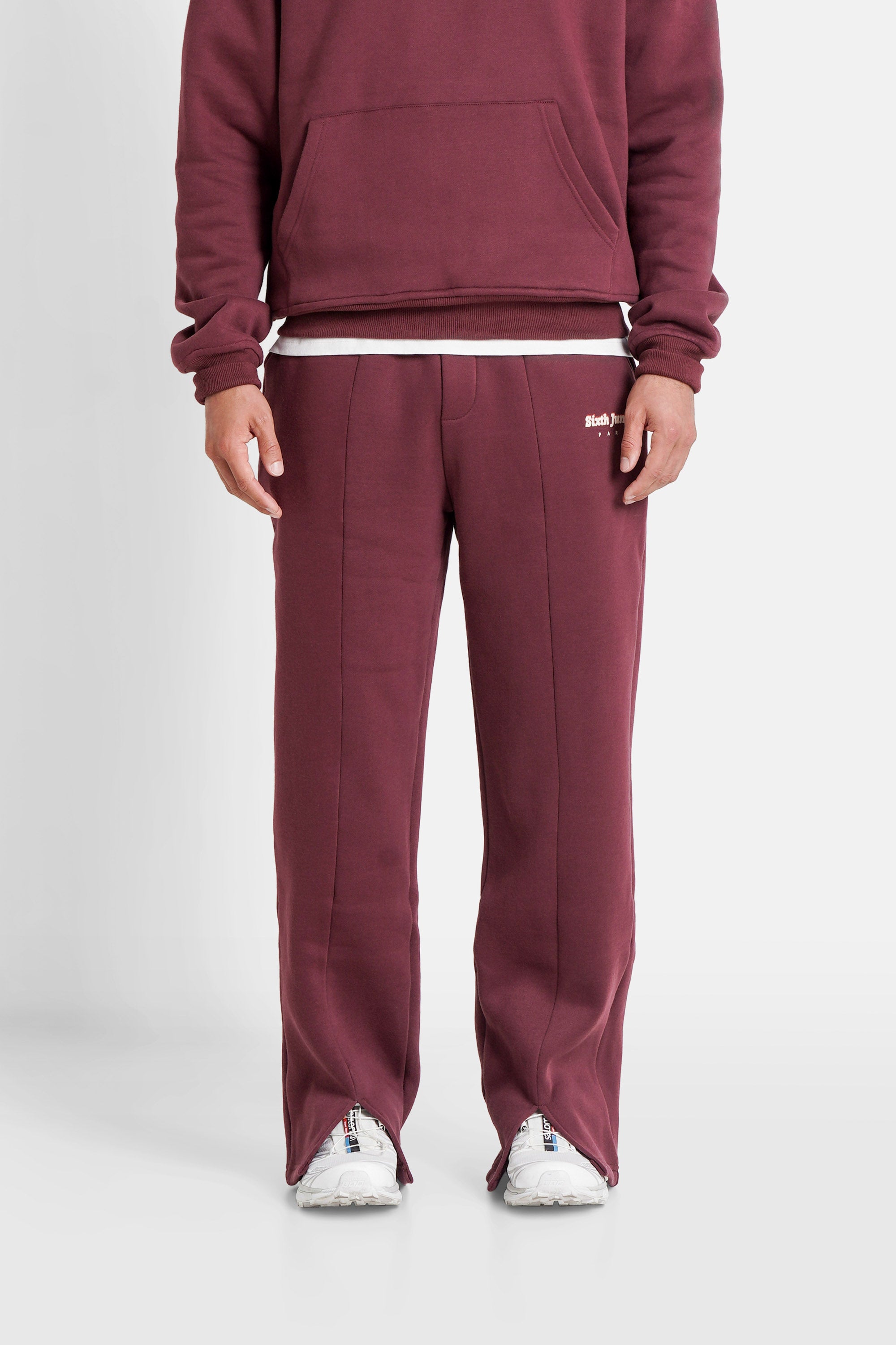 Vibes Never Lie Sixth June Retro Print Joggers 25876-BURG