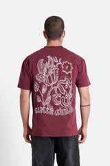 Jungle Flower Sixth June Print ss Tshirt  25885-BURG