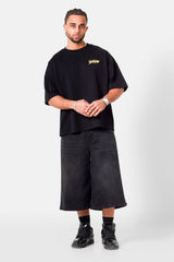 Sixth June Washed Baggy Denim Shorts 25907-BLAC