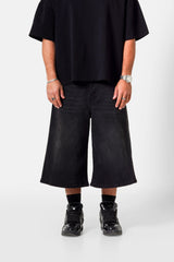 Sixth June Washed Baggy Denim Shorts 25907-BLAC